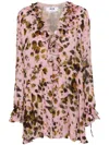 Msgm Animal-print Chiffon Mini Dress In Pink