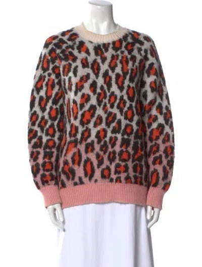 Pre-owned Msgm Animal Print Crew Neck Sweater In Multi