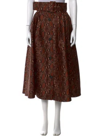 Pre-owned Msgm Animal Print Midi Length Skirt In Multi
