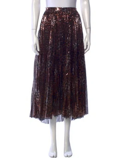 Pre-owned Msgm Animal Print Midi Length Skirt In Multi