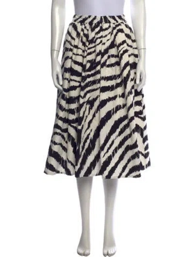 Pre-owned Msgm Animal Print Midi Length Skirt In Neutrals