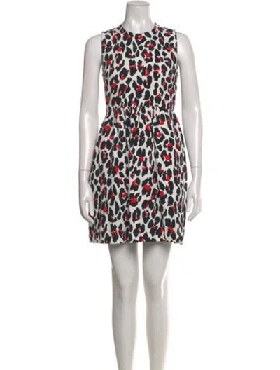 Pre-owned Msgm Animal Print Mini Dress In Neutral