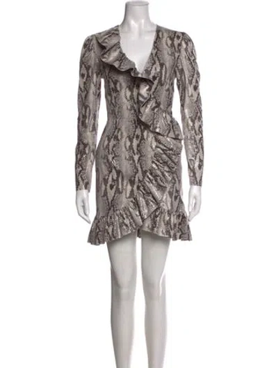 Pre-owned Msgm Animal Print Mini Dress W/ Tags In Multi