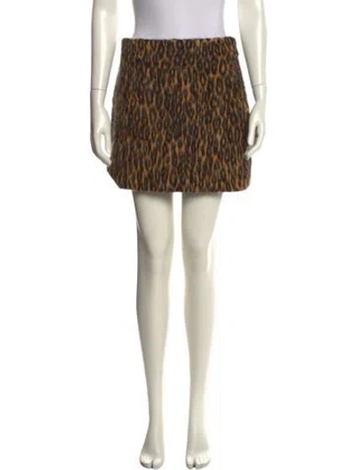 Pre-owned Msgm Animal Print Mini Skirt In Multi