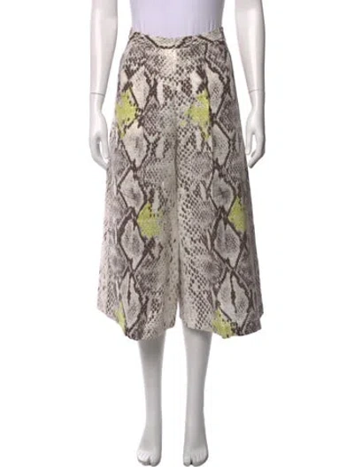 Pre-owned Msgm Animal Print Wide Leg Pants In Multi