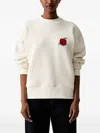Msgm Apple-embroidered Sweatshirt In Neutral