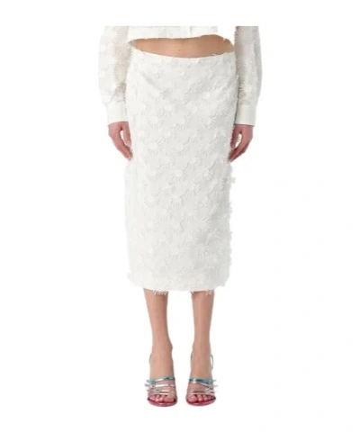 Msgm Appliqué-detail Rear Slit Midi Skirt