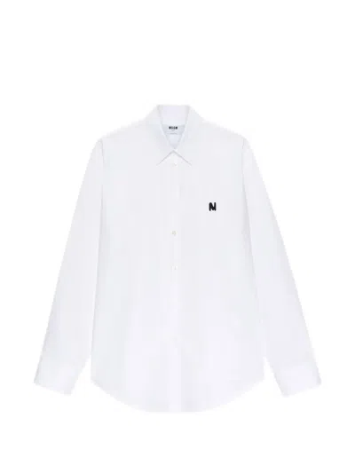 Msgm Appliqué-detail Shirt In White