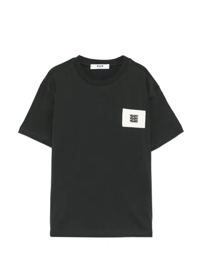 Msgm Appliqué T-shirt In Black