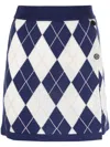 Msgm Argyle-check Virgin Wool Miniskirt In White