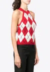 MSGM ARGYLE KNIT TANK TOP