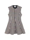 Msgm Argyle-pattern Button-front Dress In Black