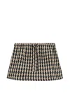 Msgm Argyle-pattern Drawstring Mini Skirt In Neutral
