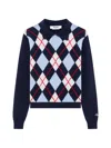 Msgm Argyle-pattern Polo-collar Sweater In Multi