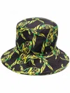Msgm Asbtract-print Bucket Hat In Black