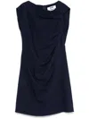 Msgm Short Blue Draped Dress