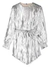 MSGM ASYMMETRIC PLEATED METALLIC MINIDRESS