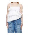 Msgm Asymmetric Ruffled Top