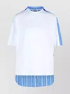 Msgm Asymmetric Striped T-shirt Button Detail
