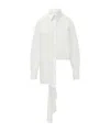 Msgm Asymmetric-hem Draped Shirt In White