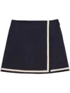 Msgm Wool Skirt With Button Detailing And Contrast Trim