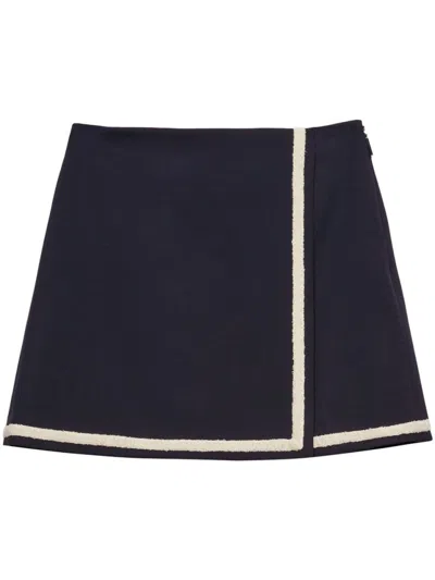 MSGM ASYMMETRICAL A-LINE WOOL SKIRT