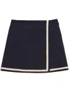 Msgm Wool Skirt With Button Detailing And Contrast Trim In Black