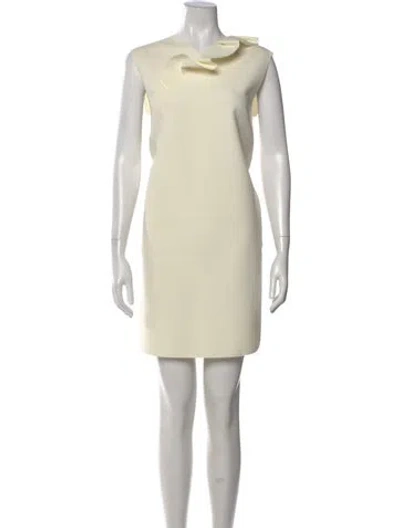 Pre-owned Msgm Asymmetrical Mini Dress In Neutral