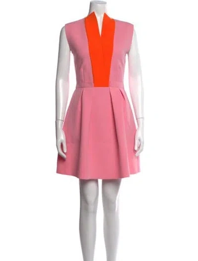 Pre-owned Msgm Asymmetrical Mini Dress In Pink