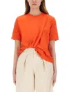 Msgm Twist Detailed Crewneck T In Red
