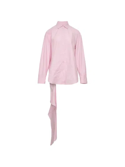 Msgm Asymmetrical-detail Shirt In Pink