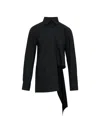 Msgm Asymmetric-hem Shirt In Black