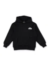 Msgm Back Logo Hoodie In Nero