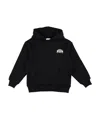 Msgm Back Printed Hooded Hoodie In Black
