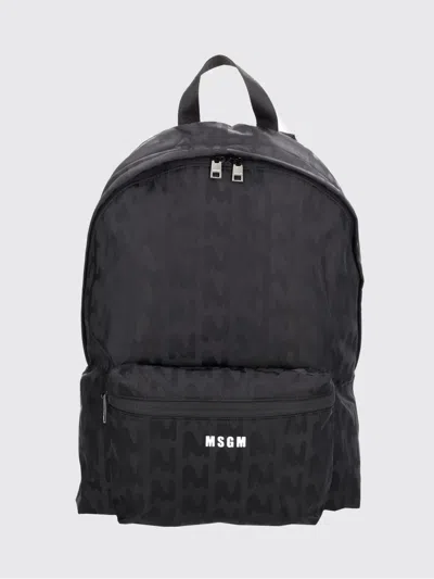 Msgm Backpack Men  In Black
