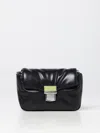 Msgm Matelassé-effect Crossbody Bag In Black