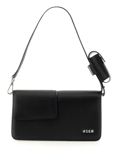 MSGM BAGUETTE BAG WITH DOUBLE FLAP AND LOGO