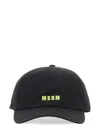 Msgm Logo-embroidered Baseball Cap In Black