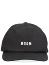 Msgm Stylish Hat With Curved Brim Design In Black