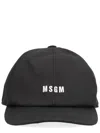 Msgm Stylish Hat With Curved Brim Design In Black