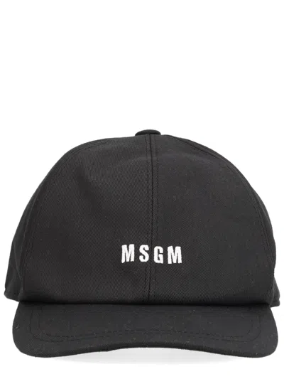 Msgm Stylish Hat With Curved Brim Design In Gray