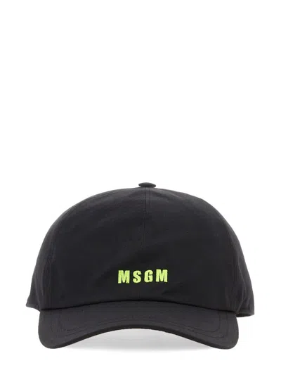 Msgm Baseball Cap In Black