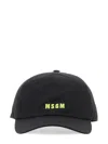 Msgm Logo-embroidered Baseball Cap In Black