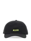 Msgm Logo-embroidered Baseball Cap In Black