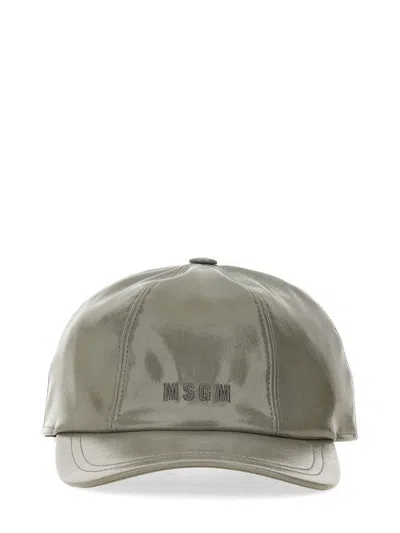 Msgm Baseball Cap With Stylish Curved Brim In Gray