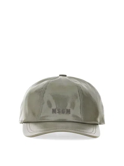 Msgm Baseball Cap With Stylish Curved Brim In Gray