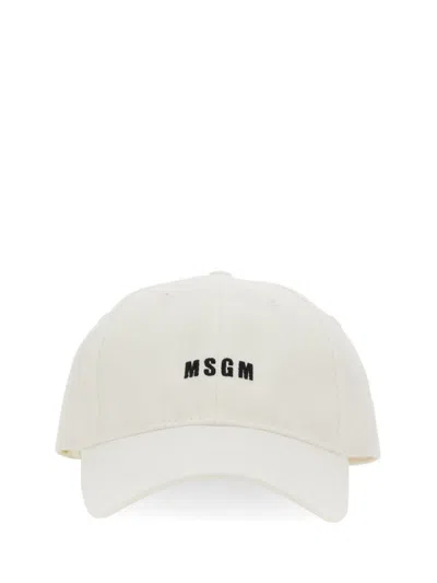 Msgm Baseball Cap In White