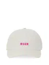 Msgm Logo Embroidered Baseball Cap In White