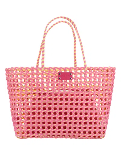 Msgm Basket Medium Tote Bag In Multicolor
