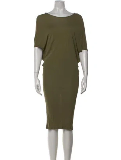 Pre-owned Msgm Bateau Neckline Knee-length Dress In Green